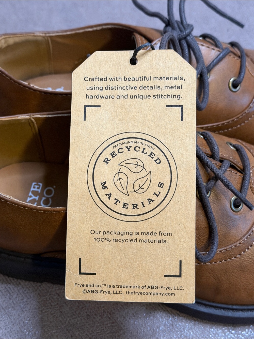 Frye Men's Colton Brush Brown Oxford Lace Dress Shoes Size 8 New With Box & Tags - Picture 7 of 9